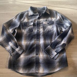 ELXR men's button down black/white/grey 100% cotton button down long sleeve sz M